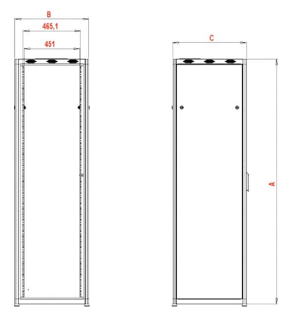 NR-201 armadio da pavimento 19" in kit di montaggio